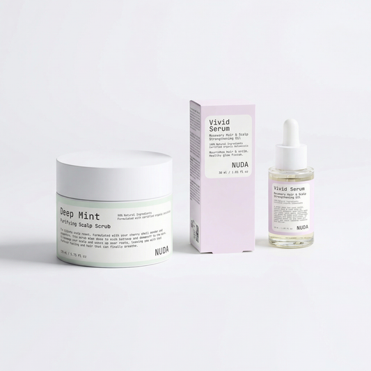 SCALP & VITALITY SET – Deep Mint scrub and Vivid Serum scalp care by NUDA Hair