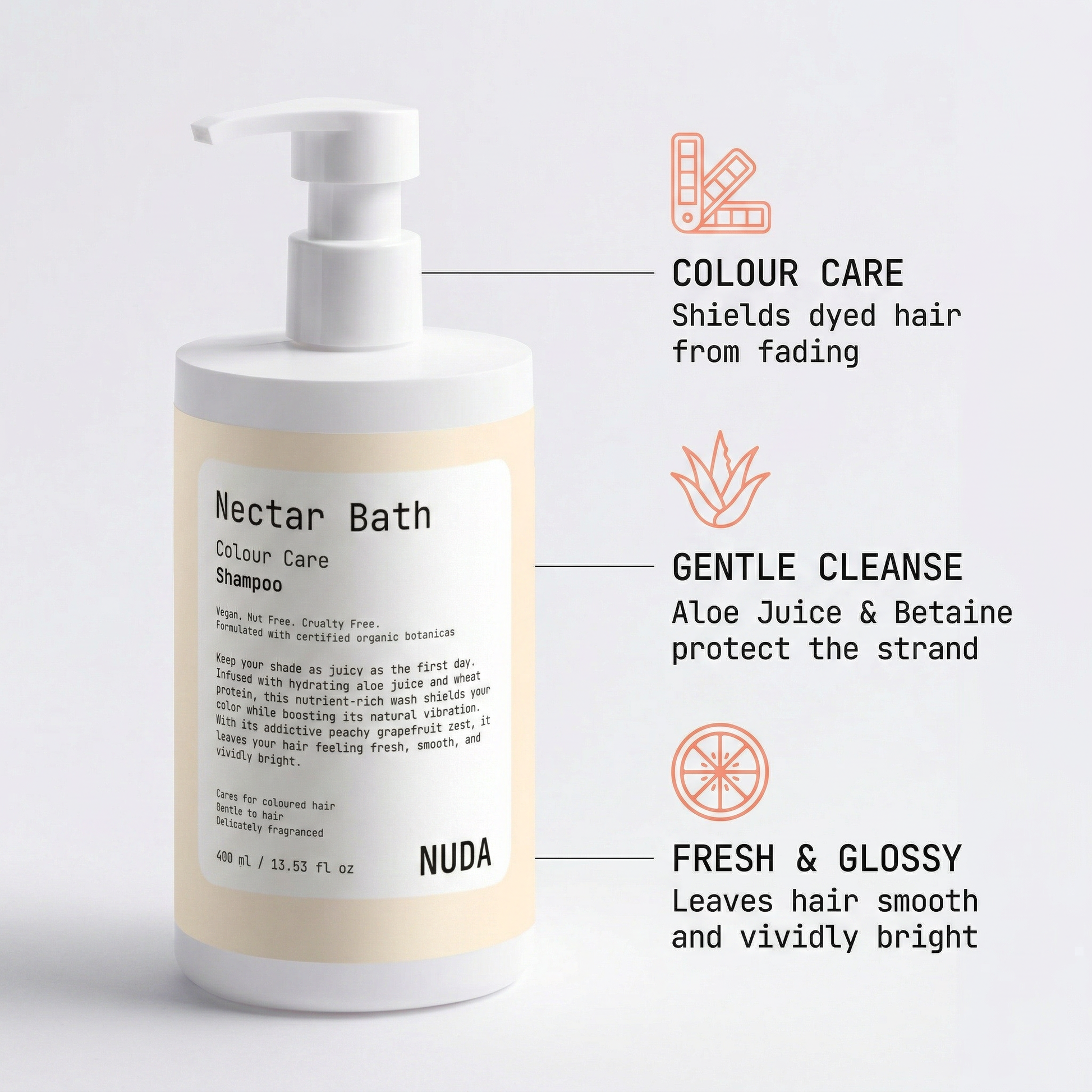 NECTAR BATH texture – vegan colour care shampoo by NUDA