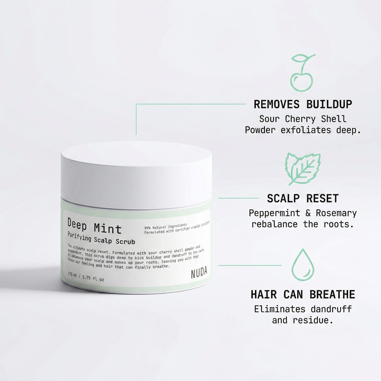 DEEP MINT bottle – purifying scalp treatment by NUDA