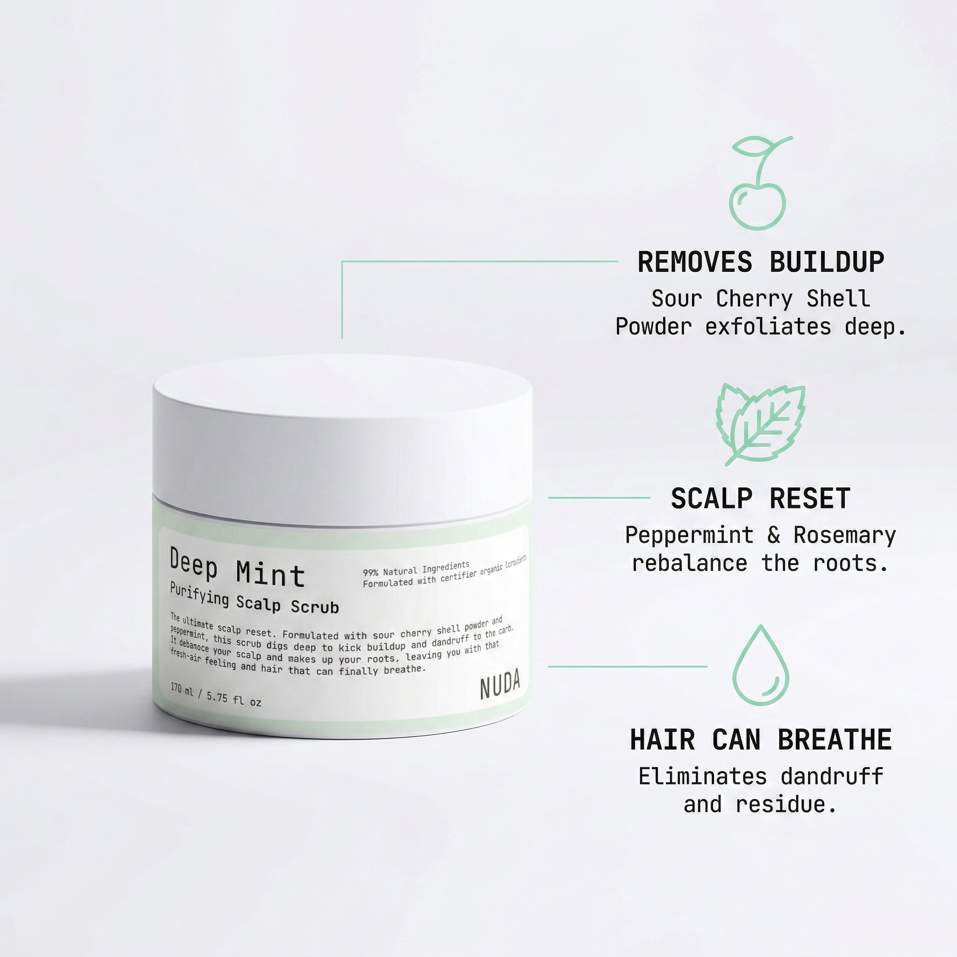 DEEP MINT bottle – purifying scalp treatment by NUDA